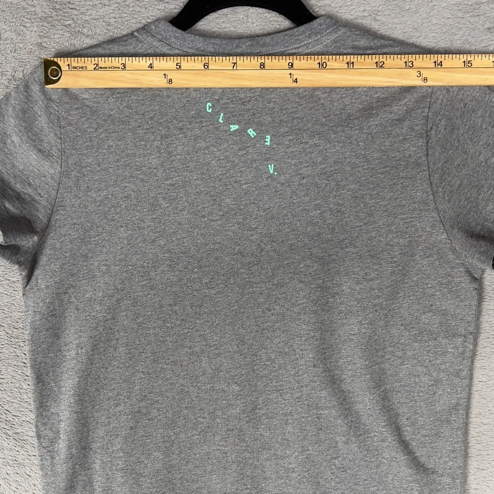 Clare V. Liberez Les Sardines Short Sleeve Shirt Women's XS Gray 100% Cotton - Picture 8 of 9